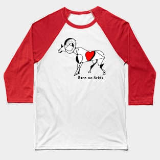 Born an Aries by Pollux Baseball T-Shirt